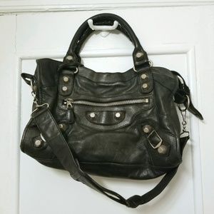Balenciaga Agneau Giant 21 City Black and Silver
